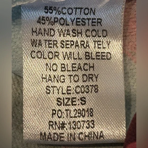 Umgee Floral Boho Blouse Off the Shoulder Small Mixed Print Womens Gypsy Top - Picture 9 of 9